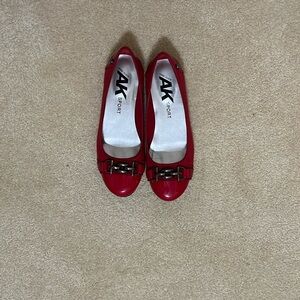 AK Sport Red Patent/Fabric with Pewter Embellishments